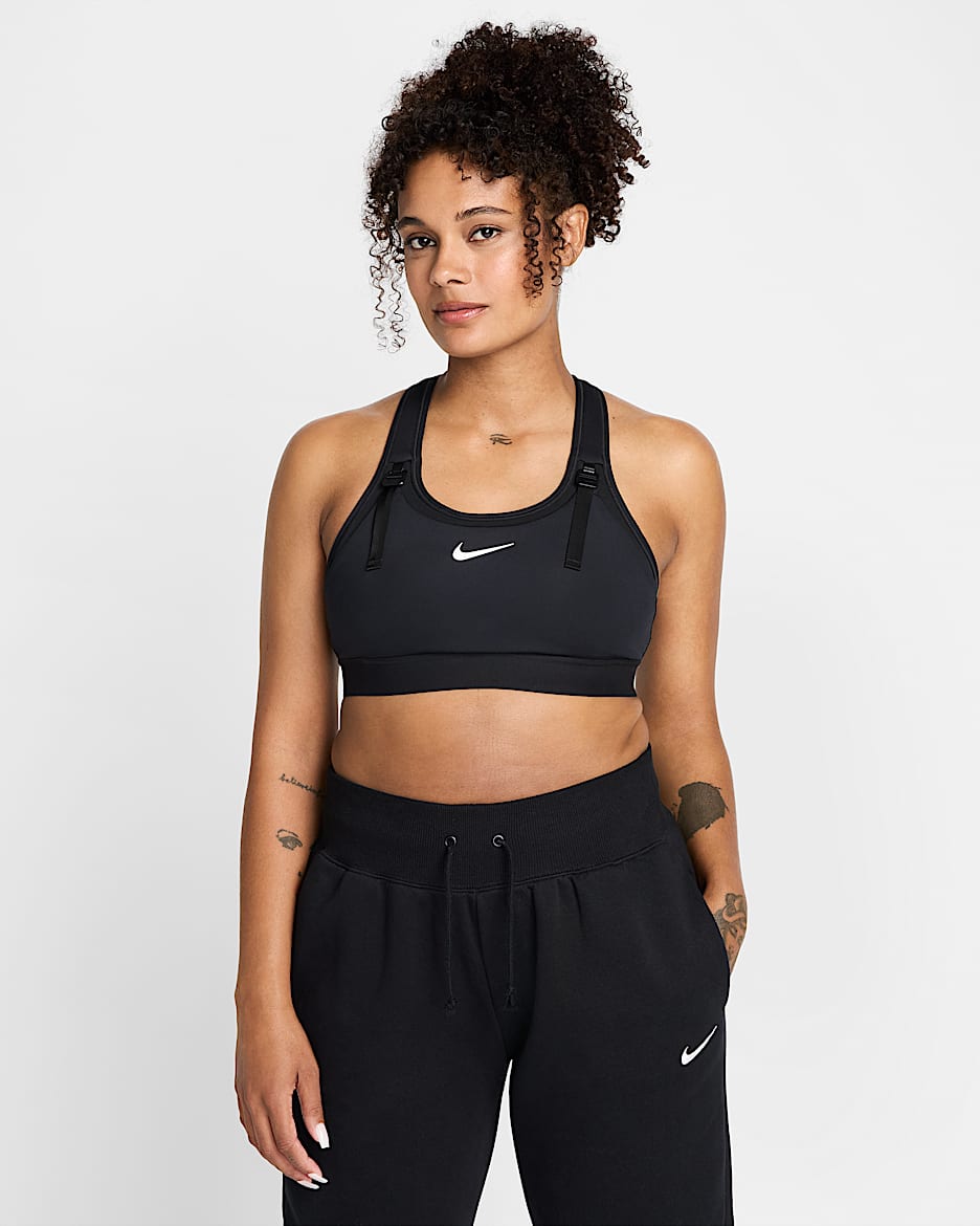 Nike Women s Swish Dri Fit Maternity Nursing Sports Bra Black Bras
